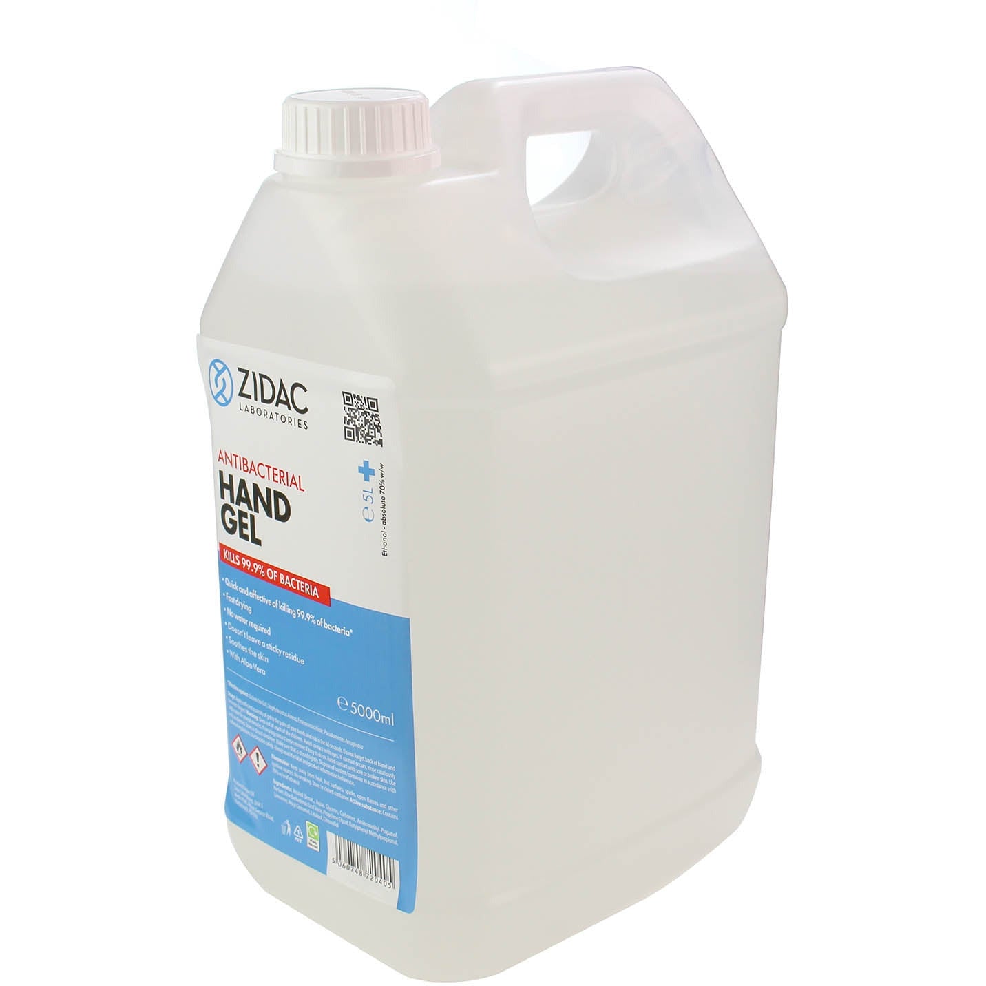 Zidac 70% Alcohol Hand Gel - 5ltr Container - Zidac Laboratories