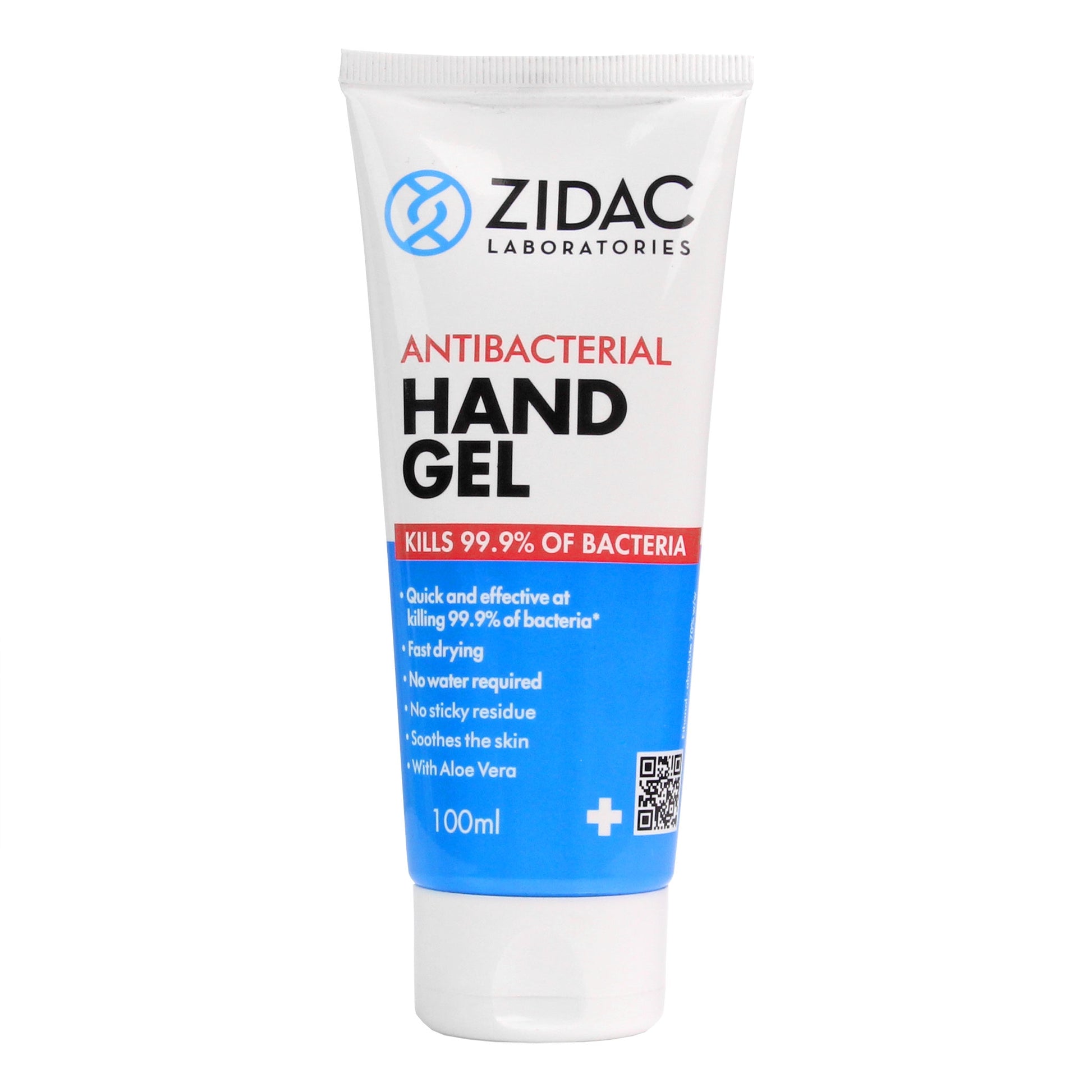 Zidac 70% Alcohol Hand Gel - 100ml Tube - Hospital Grade - Zidac Laboratories